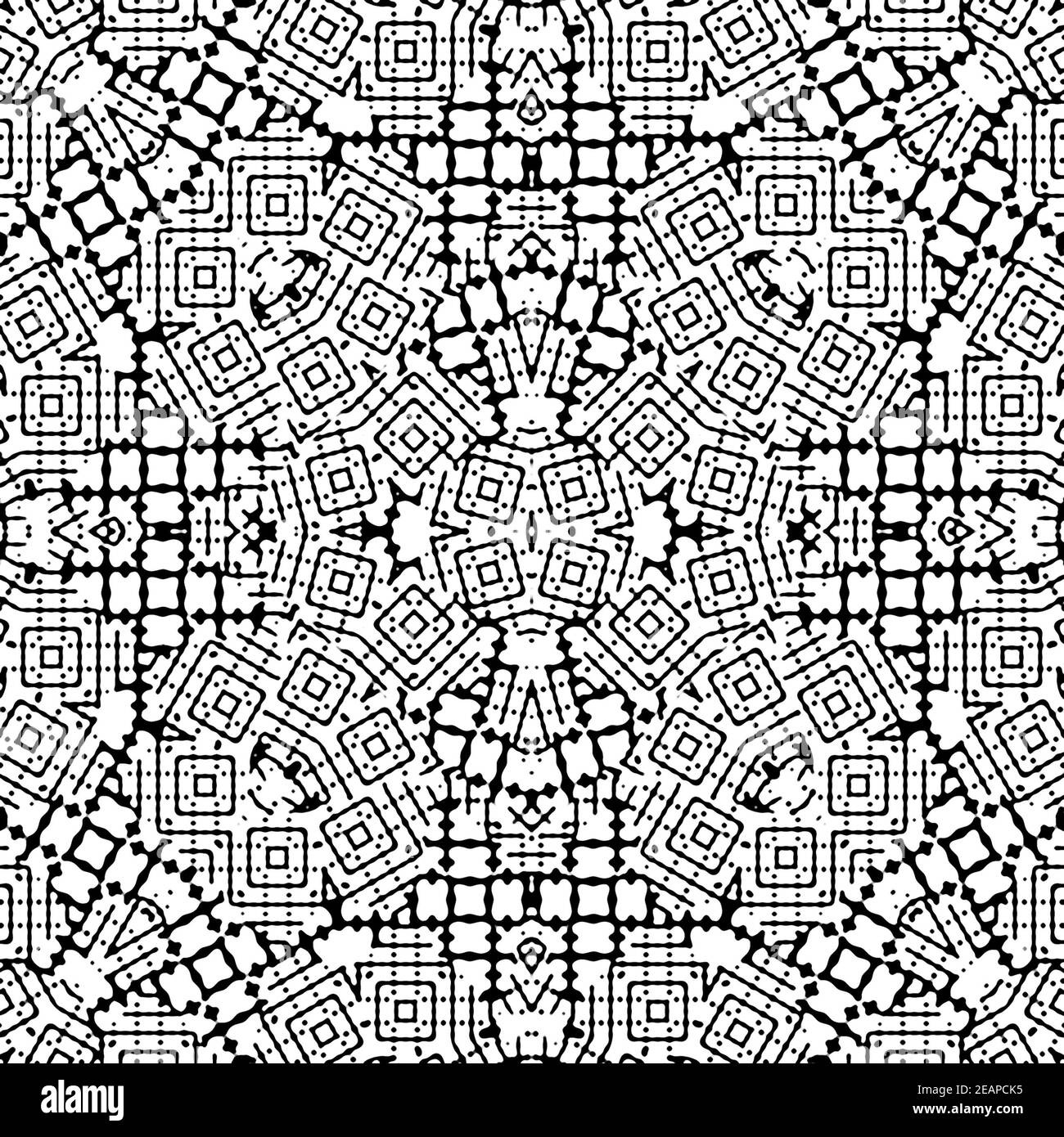 Motif géométrique moderne noir et blanc sans couture Banque D'Images