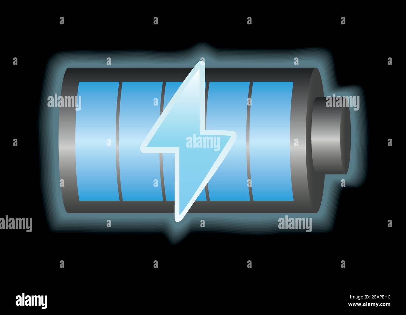 Batterie sur noir Illustration de Vecteur