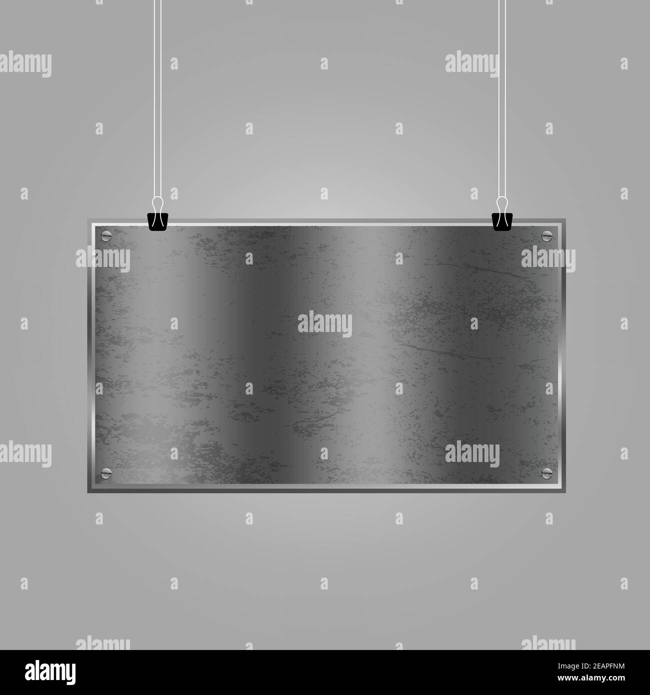 Maquette de suspension d'affiche métallique horizontale Illustration de Vecteur