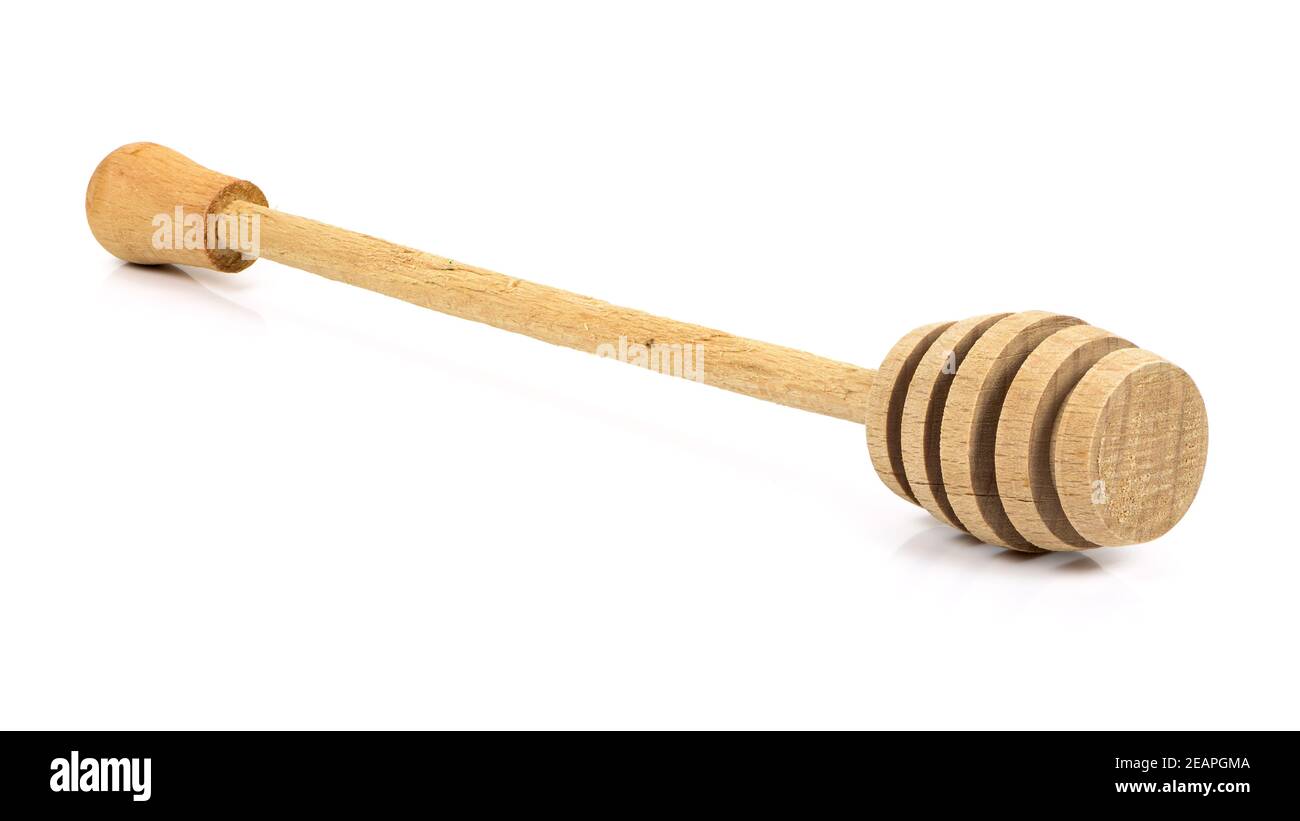 Balancier en bois miel sur fond blanc Banque D'Images