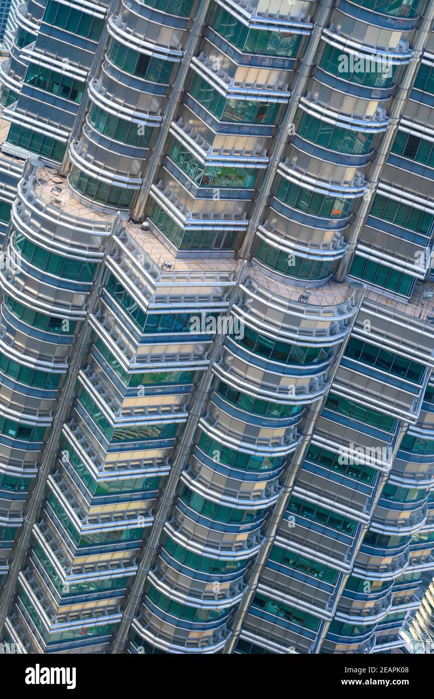 Vue rapprochée des étages du Petronas Twin Tours Banque D'Images