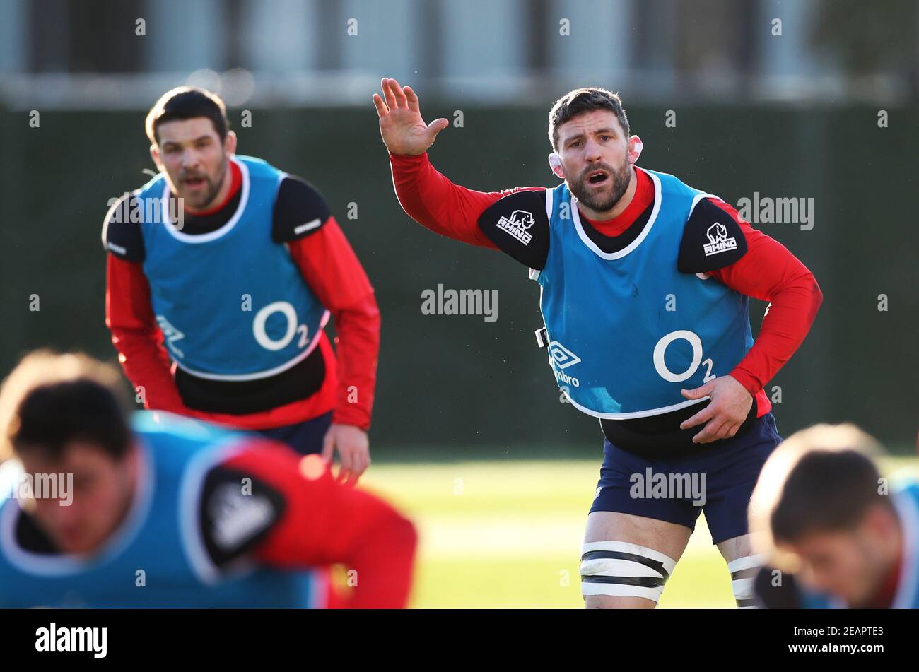 Mark Wilson (à droite), en Angleterre, lors d'une séance d'entraînement à l'hôtel Lensbury, Teddington. Date de la photo: Mercredi 10 février 2021. Banque D'Images