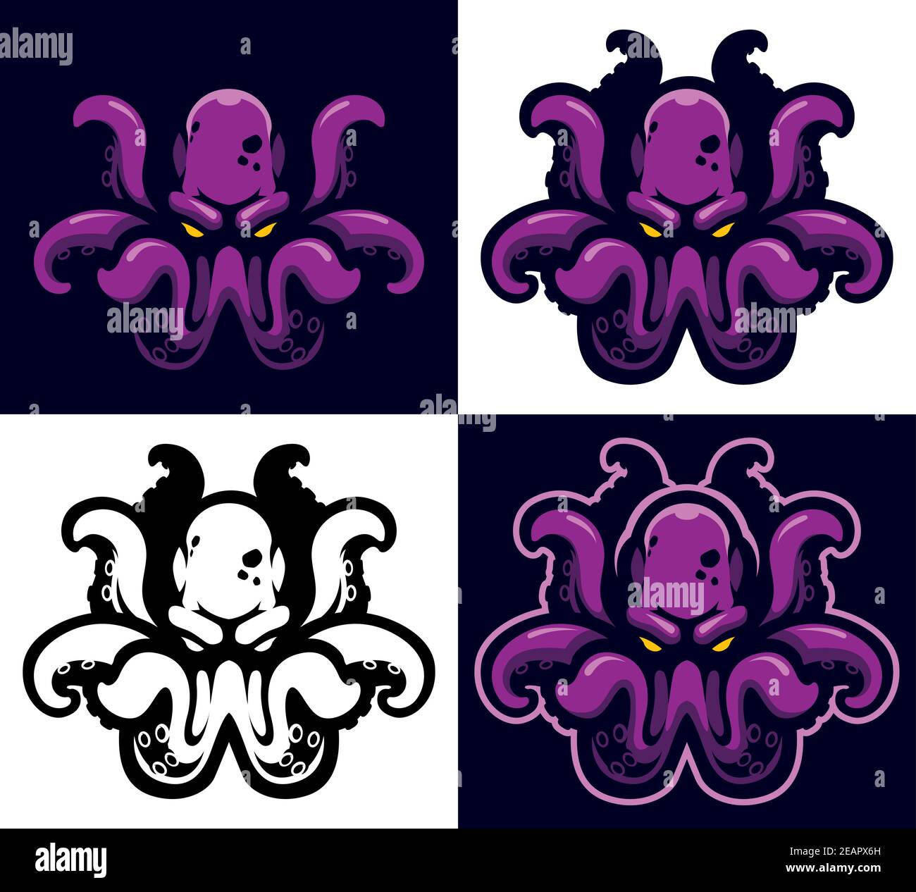 Symbole Kraken Mascot Illustration de Vecteur