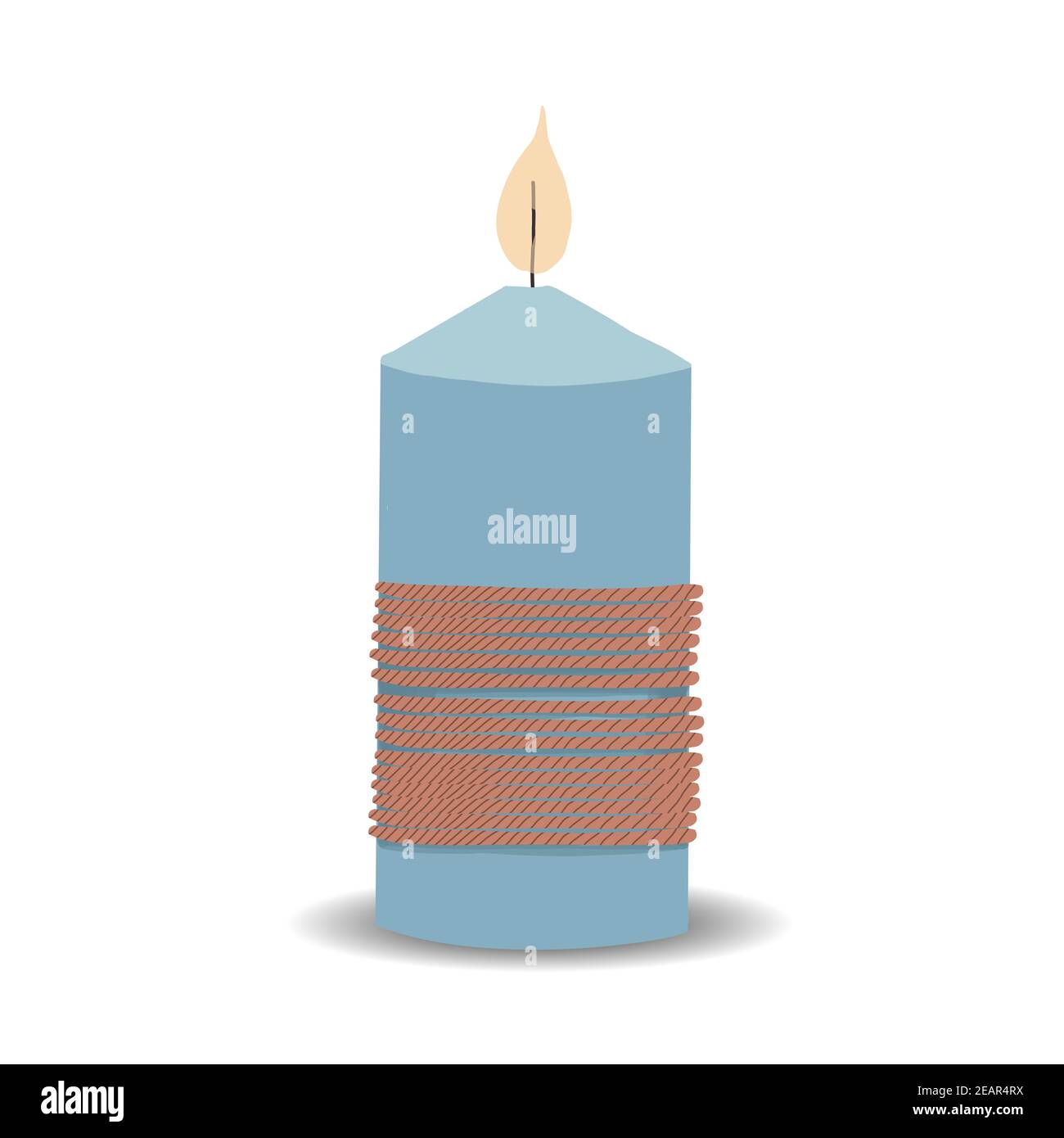 La bougie est bleue. Bougie décorative. Illustration vectorielle isolée. Procédure spa. Banque D'Images