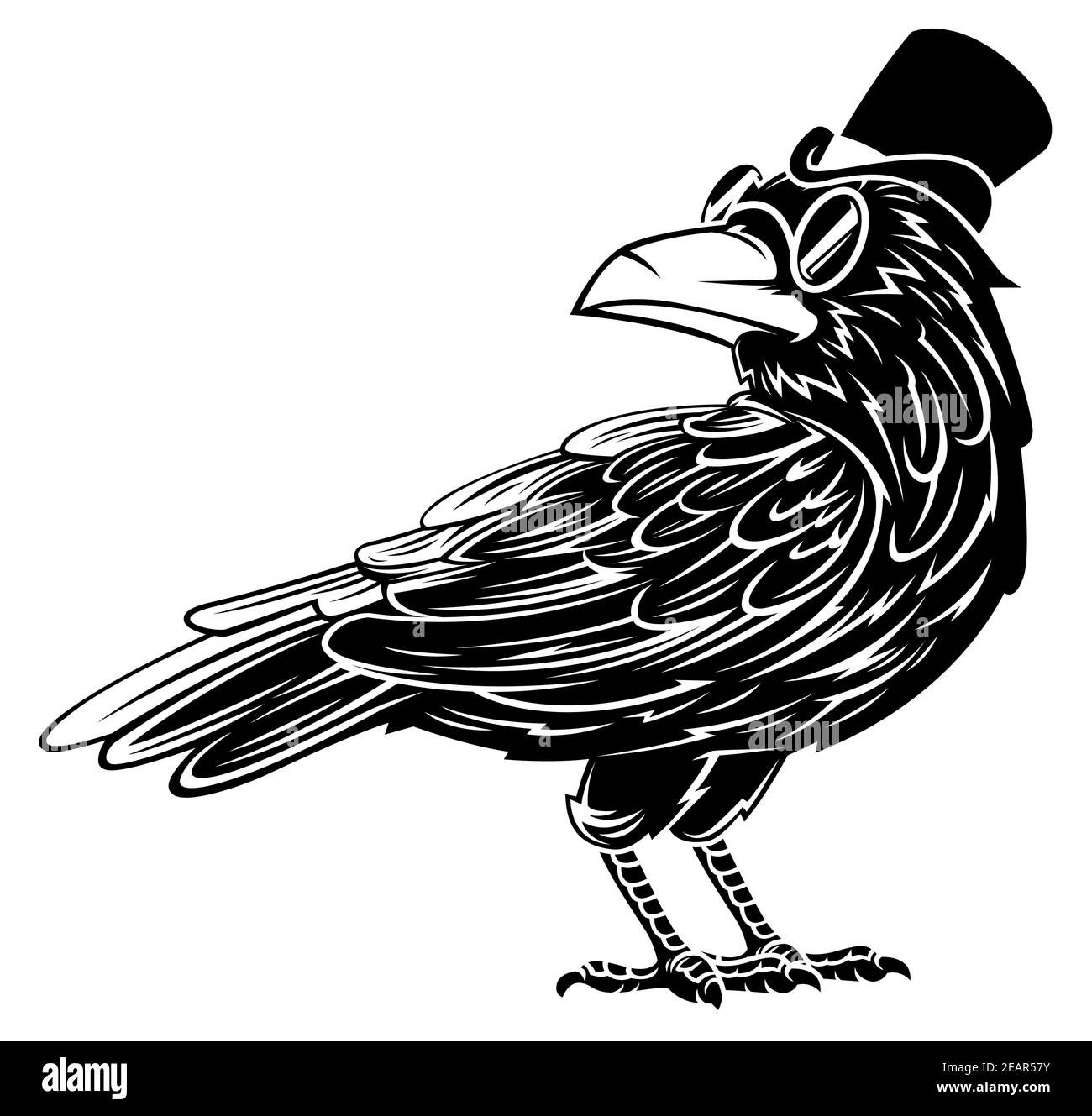 Mascotte Monsieur Crow Illustration de Vecteur