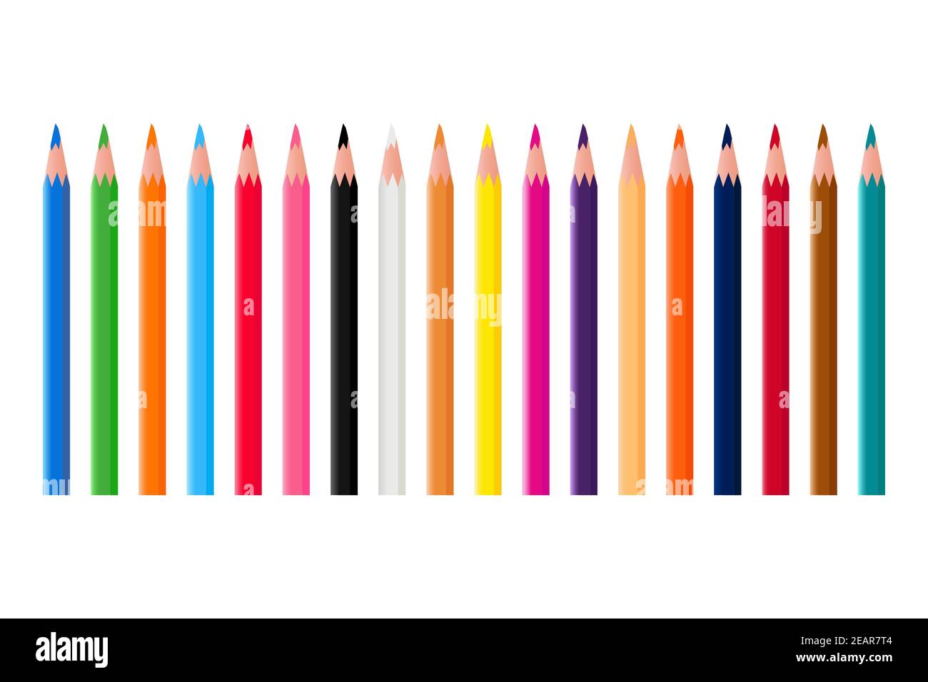 Collection crayons colorés Illustration de Vecteur