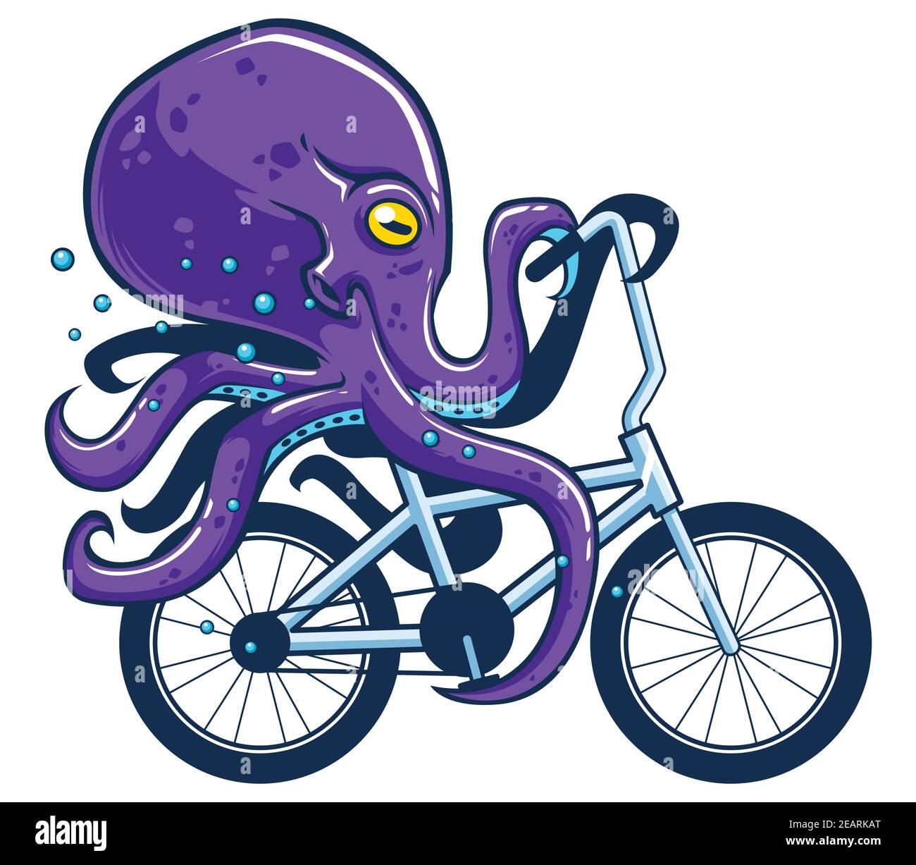 Vélo d'équitation Octopus Illustration de Vecteur