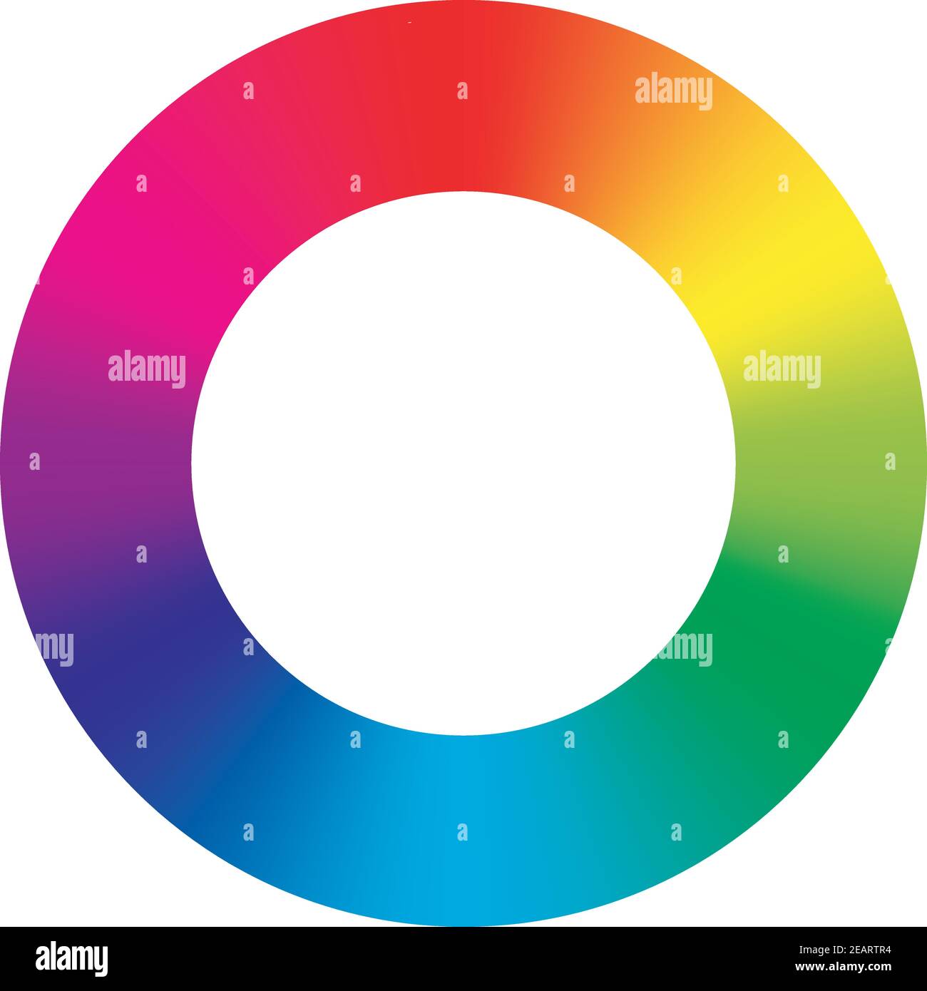 Cercle de couleur - disposition des teintes de couleur autour d'une roue ou d'un disque. Illustration vectorielle avec gradient de spectre de lumière arc-en-ciel Illustration de Vecteur
