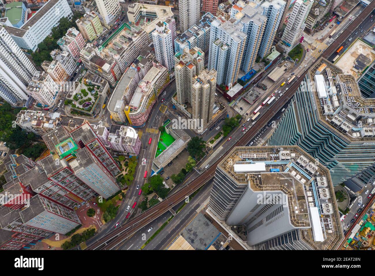 Kwun Tong, Hong Kong 02 juin 2019 : vue de dessus du centre-ville de Hong Kong Banque D'Images
