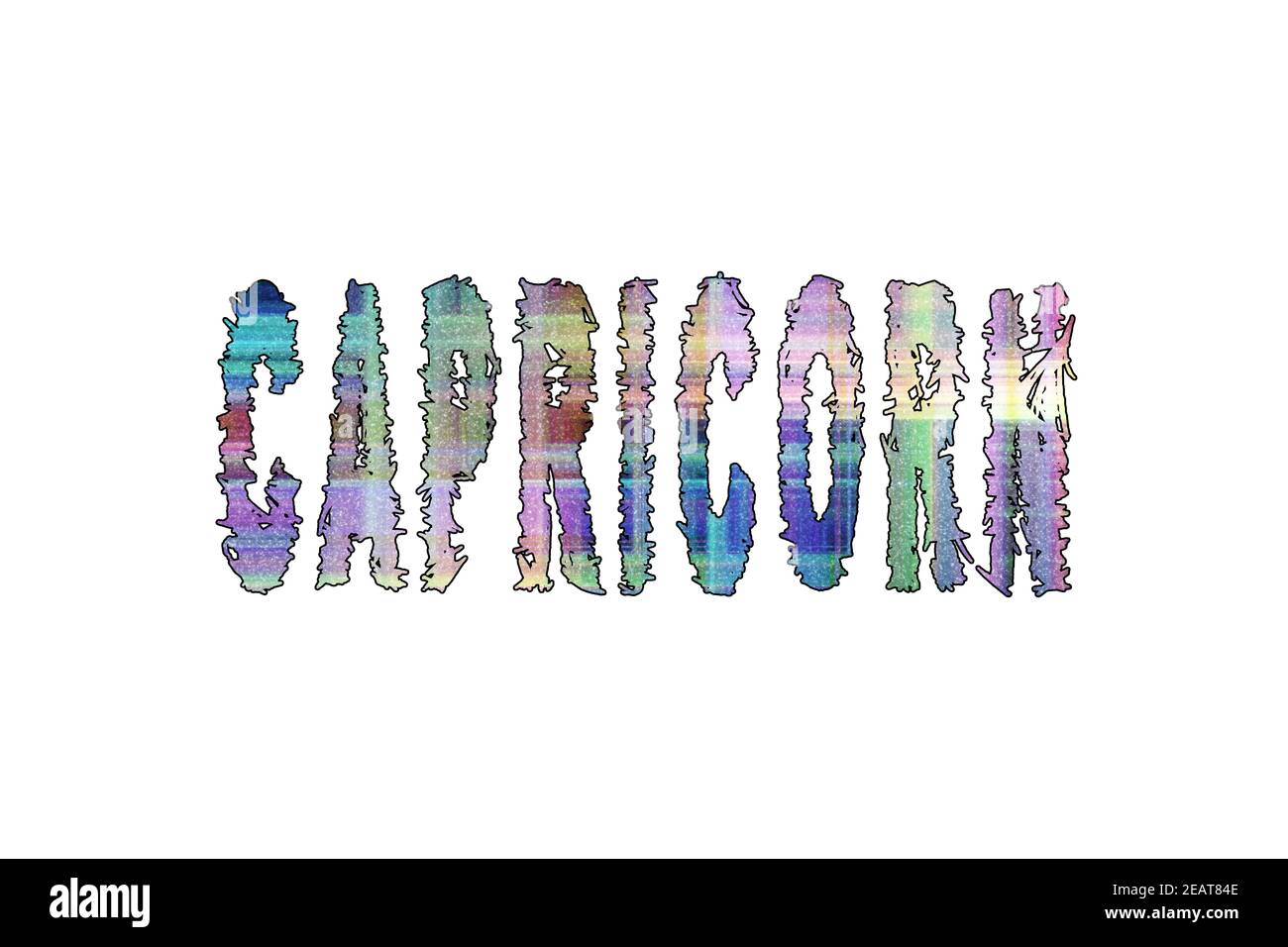 Capricorne zodiac, horoscope de chèvre, bannière, affiche et autocollant, avec chemin de coupure Banque D'Images