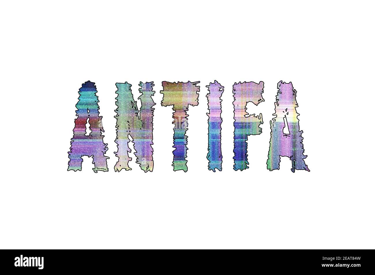 Antifa Word, Banner, Poster et Sticker, avec chemin d'écrêtage Banque D'Images