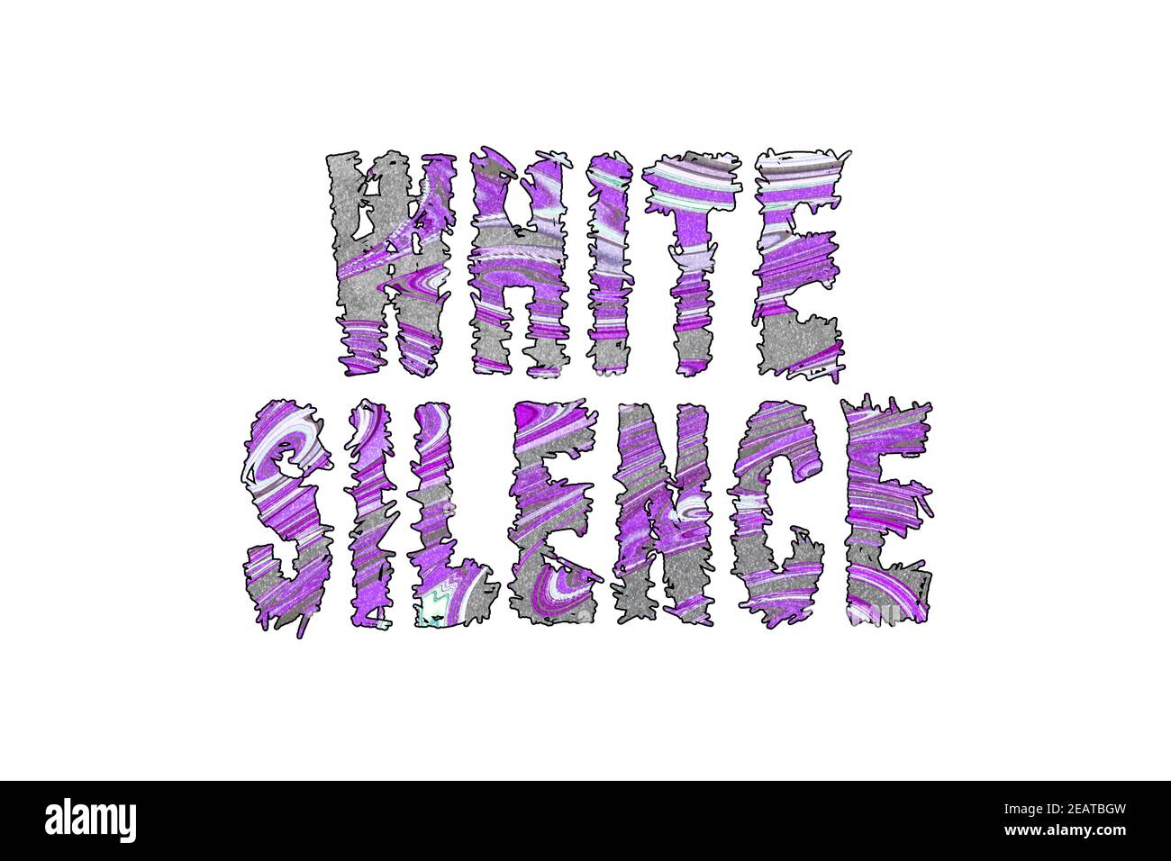 Le silence blanc est la violence, la bannière, l'affiche et l'autocollant, avec un chemin d'écrêtage Banque D'Images