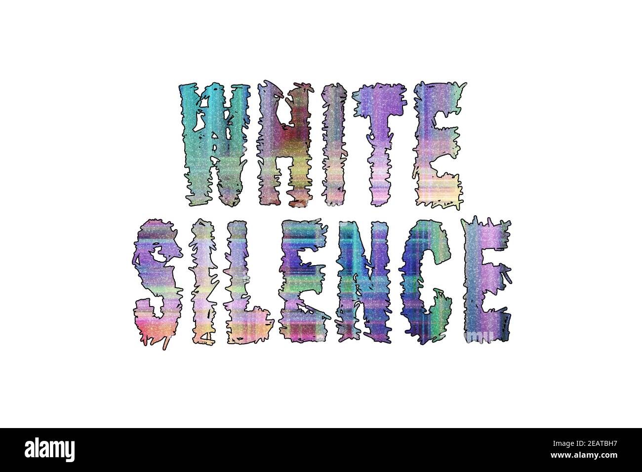 Le silence blanc est la violence, la bannière, l'affiche et l'autocollant, avec un chemin d'écrêtage Banque D'Images