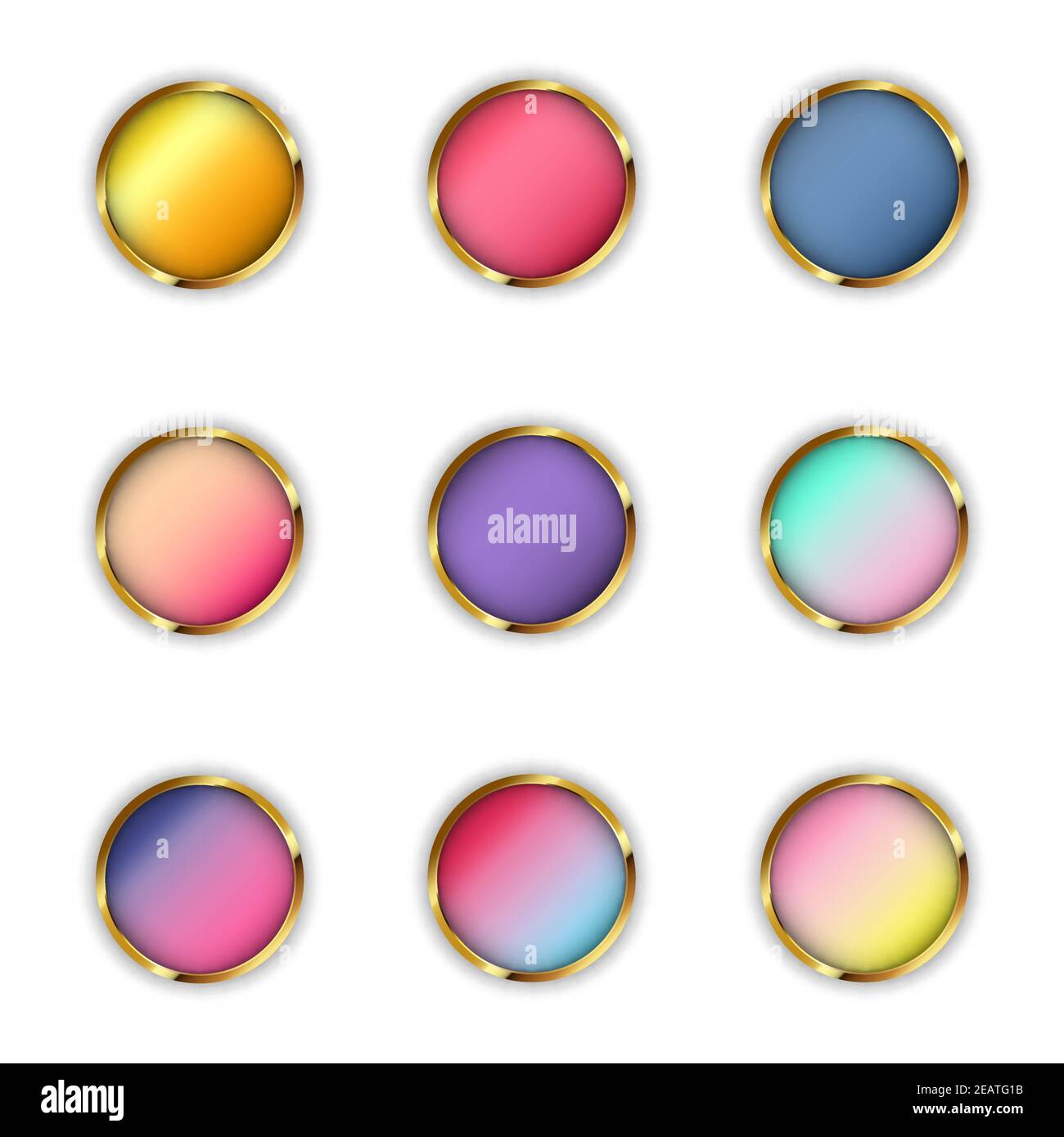 Collection de boutons Web brillants colorés Illustration de Vecteur