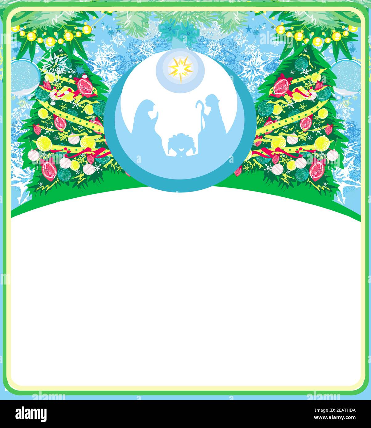 Naissance de Jésus à Bethléem dans une bulle de verre - carte de vacances Banque D'Images