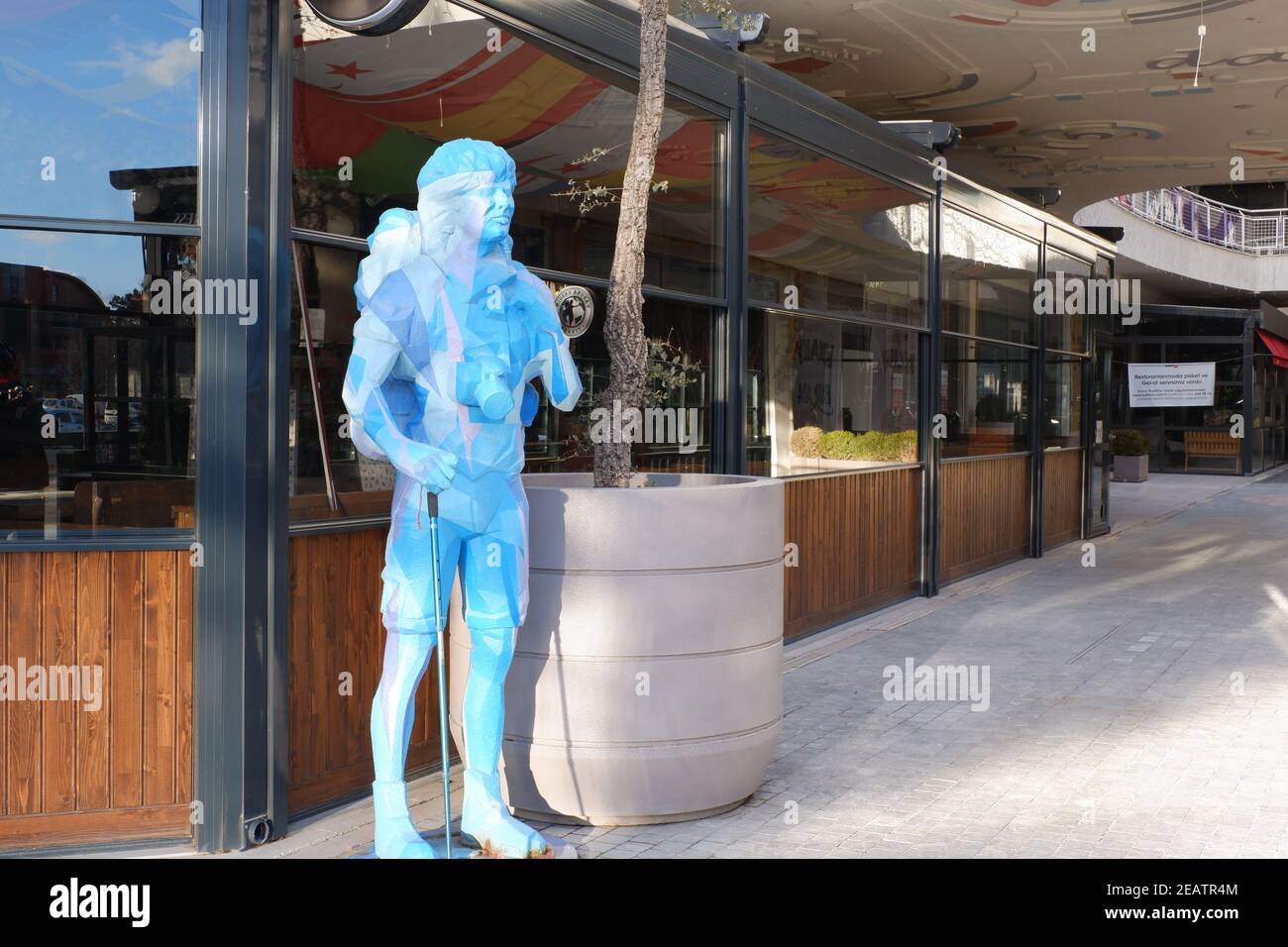 Sculpture Blue Young Man Banque D'Images