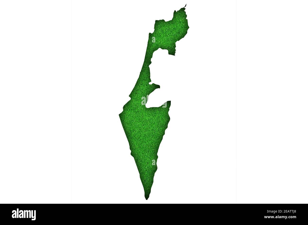 Carte d'Israël sur le feutre vert Banque D'Images