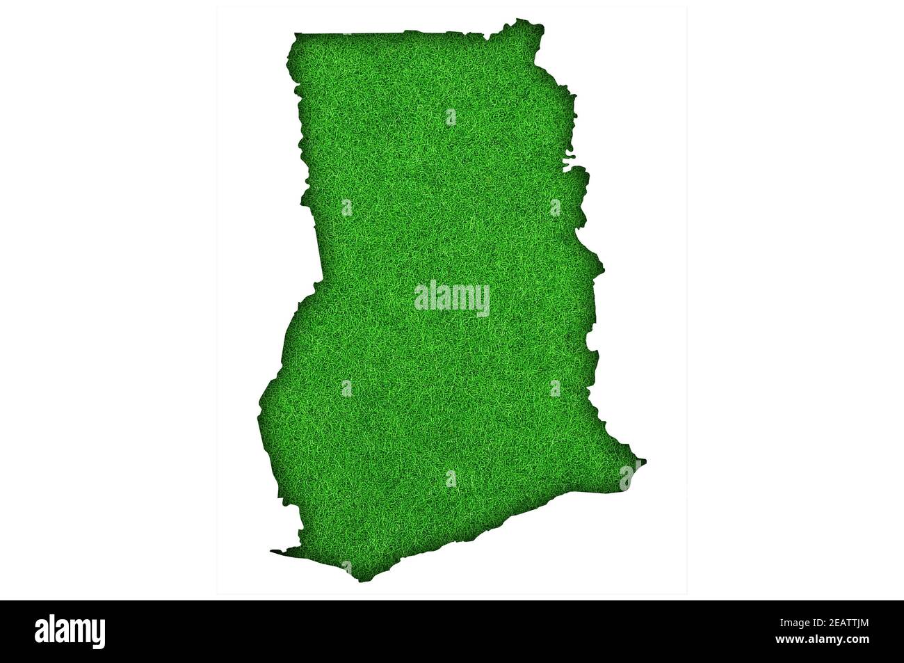 Carte du Ghana sur le feutre vert Banque D'Images
