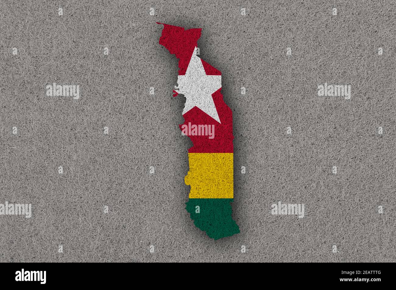 Carte et drapeau du Togo sur le feutre Banque D'Images