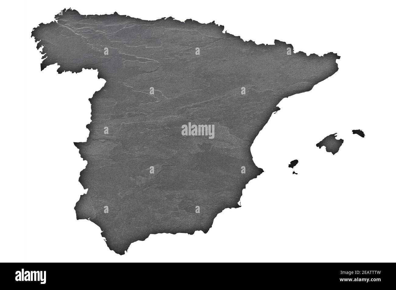 Carte de l'Espagne sur ardoise sombre Banque D'Images