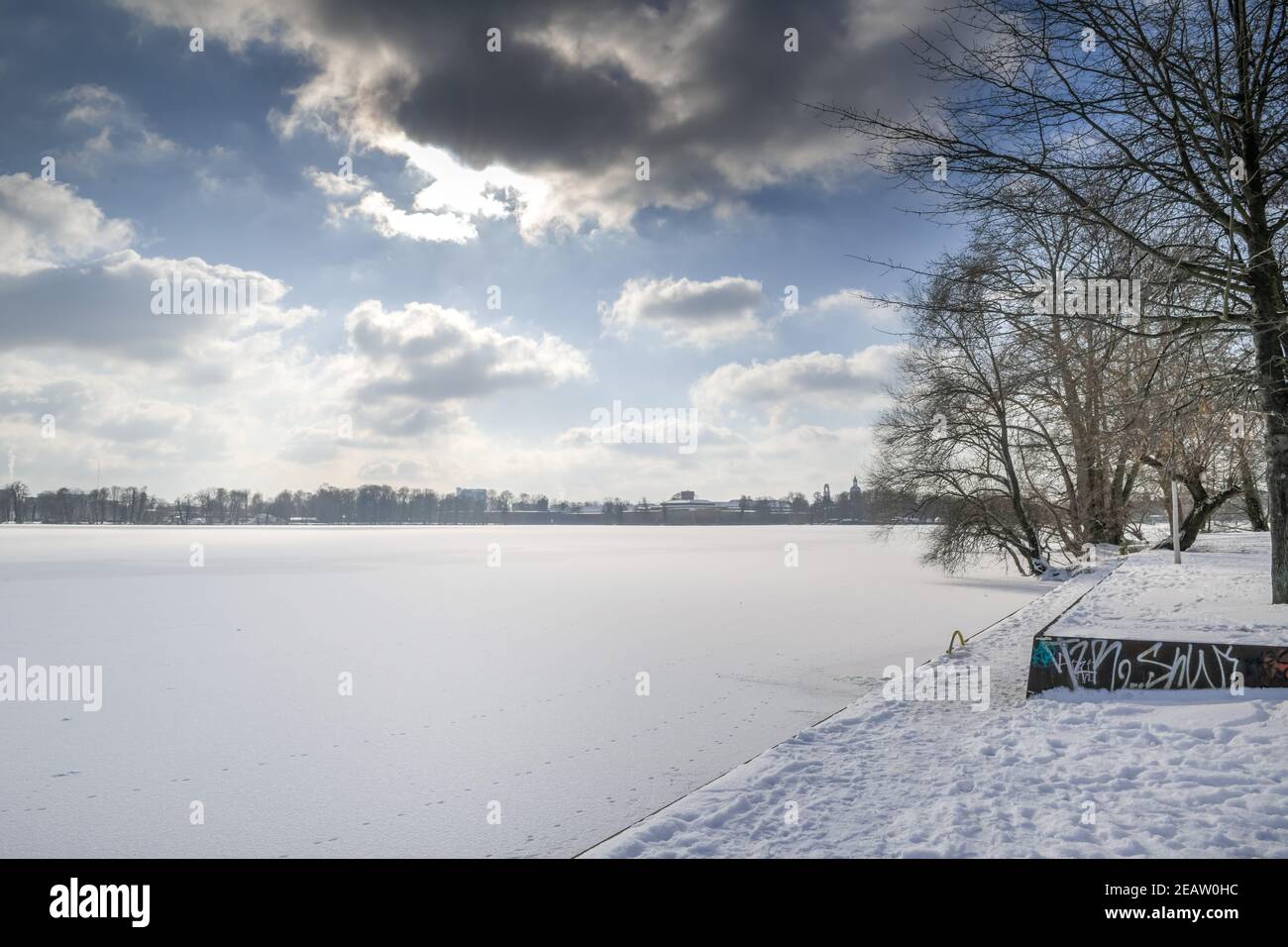 Vereiste Havel, Insel Eiswerder, Haselhorst, Spandau, Berlin, Allemagne Banque D'Images