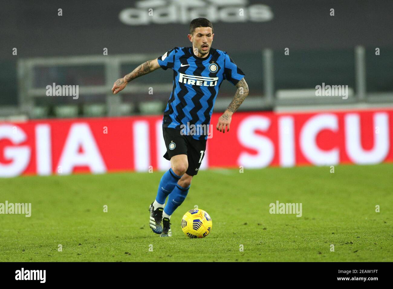 Turin, Italie. 09e février 2021. Stefano Sensi (FC Internazionale) pendant Juventus FC vs FC Internazionale, football italien Coppa Italia match à Turin, Italie, février 09 2021 crédit: Independent photo Agency/Alay Live News Banque D'Images