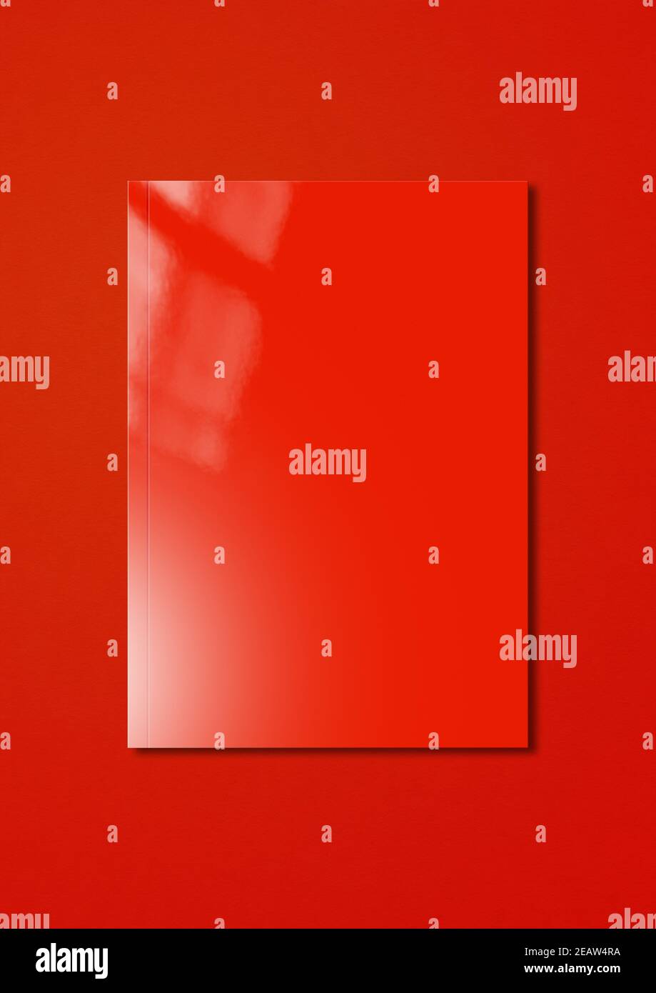 Modèle de couverture de livret rouge sur fond coloré Banque D'Images