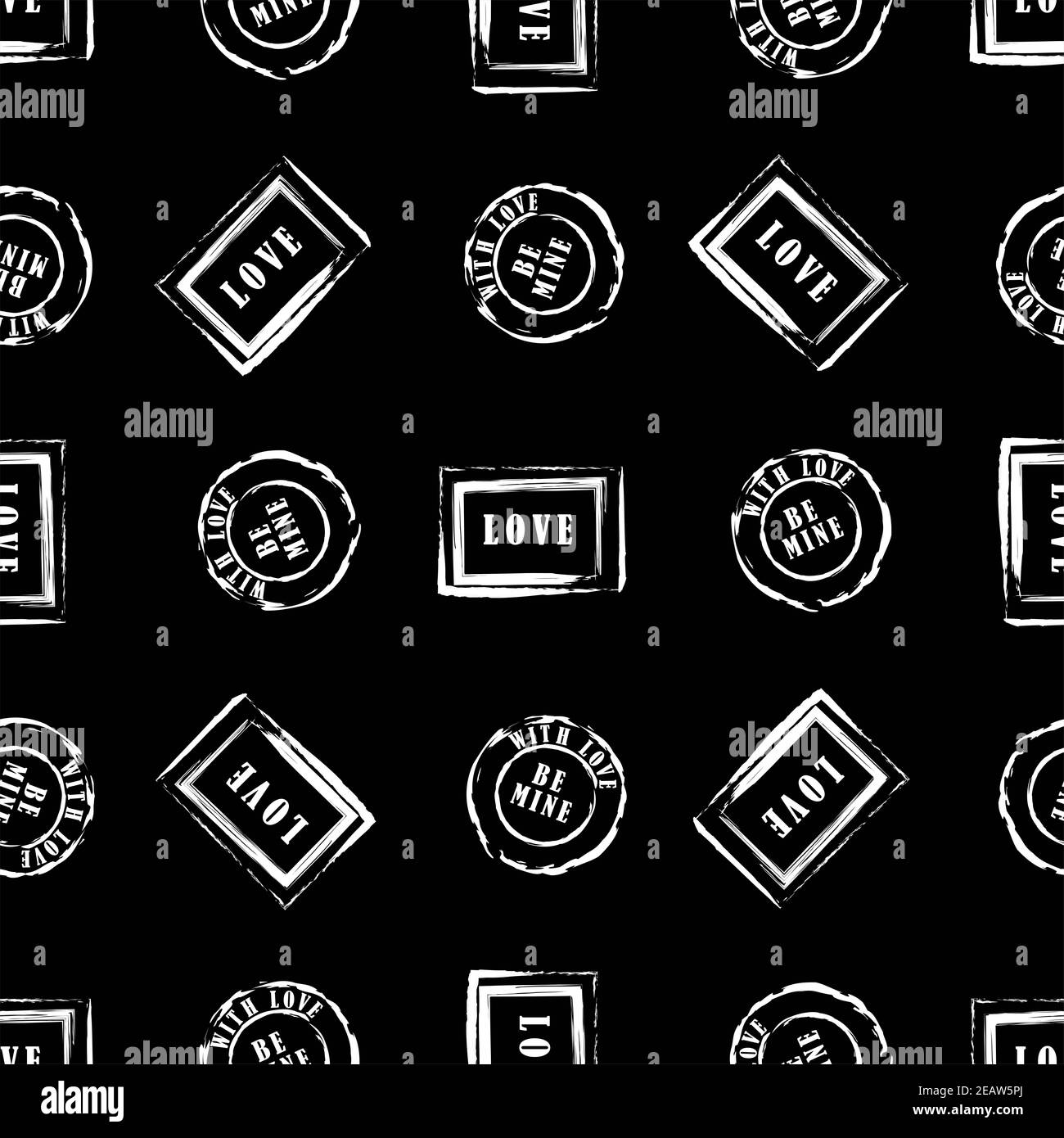 Saint-Valentin, motif vectoriel sans couture. Belle carte d'invitation abstraite. Superbe papier peint pour la Saint-Valentin. Tampon avec texte d'amour Banque D'Images