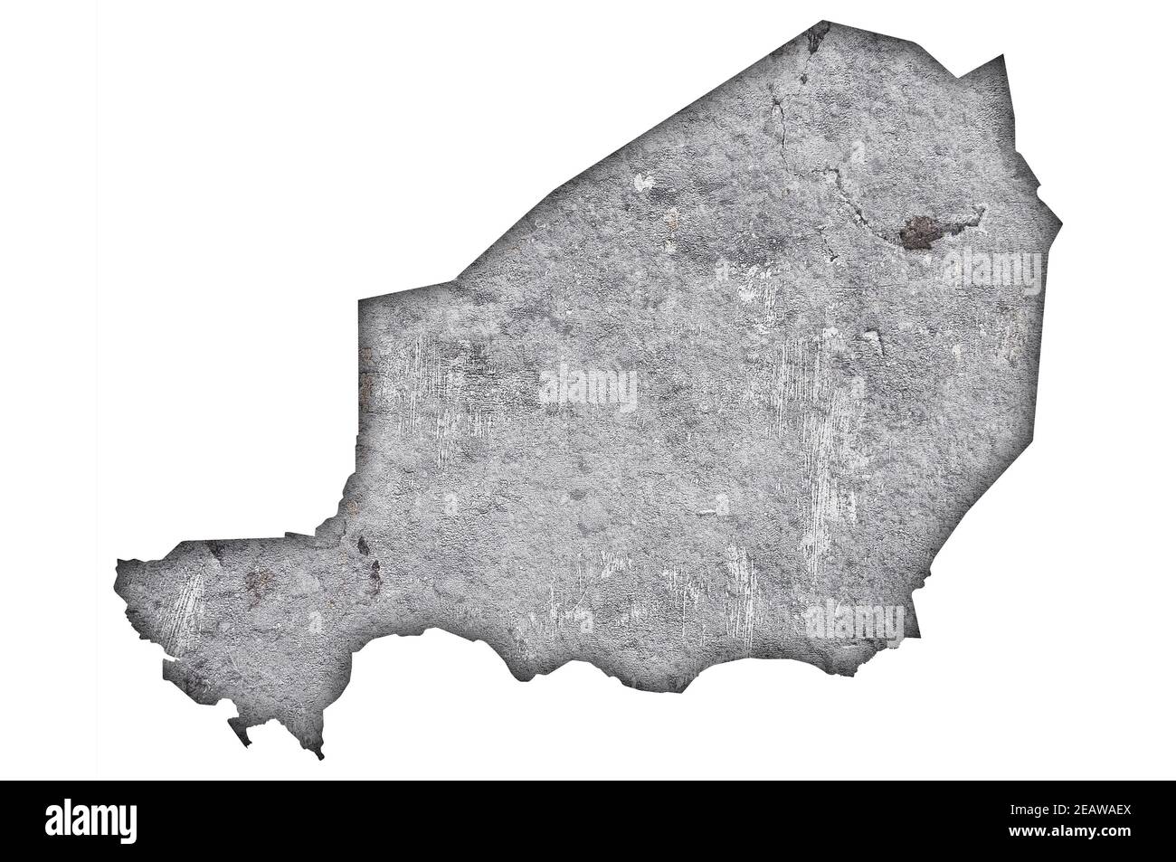 Carte du Niger sur le béton abîmé Banque D'Images