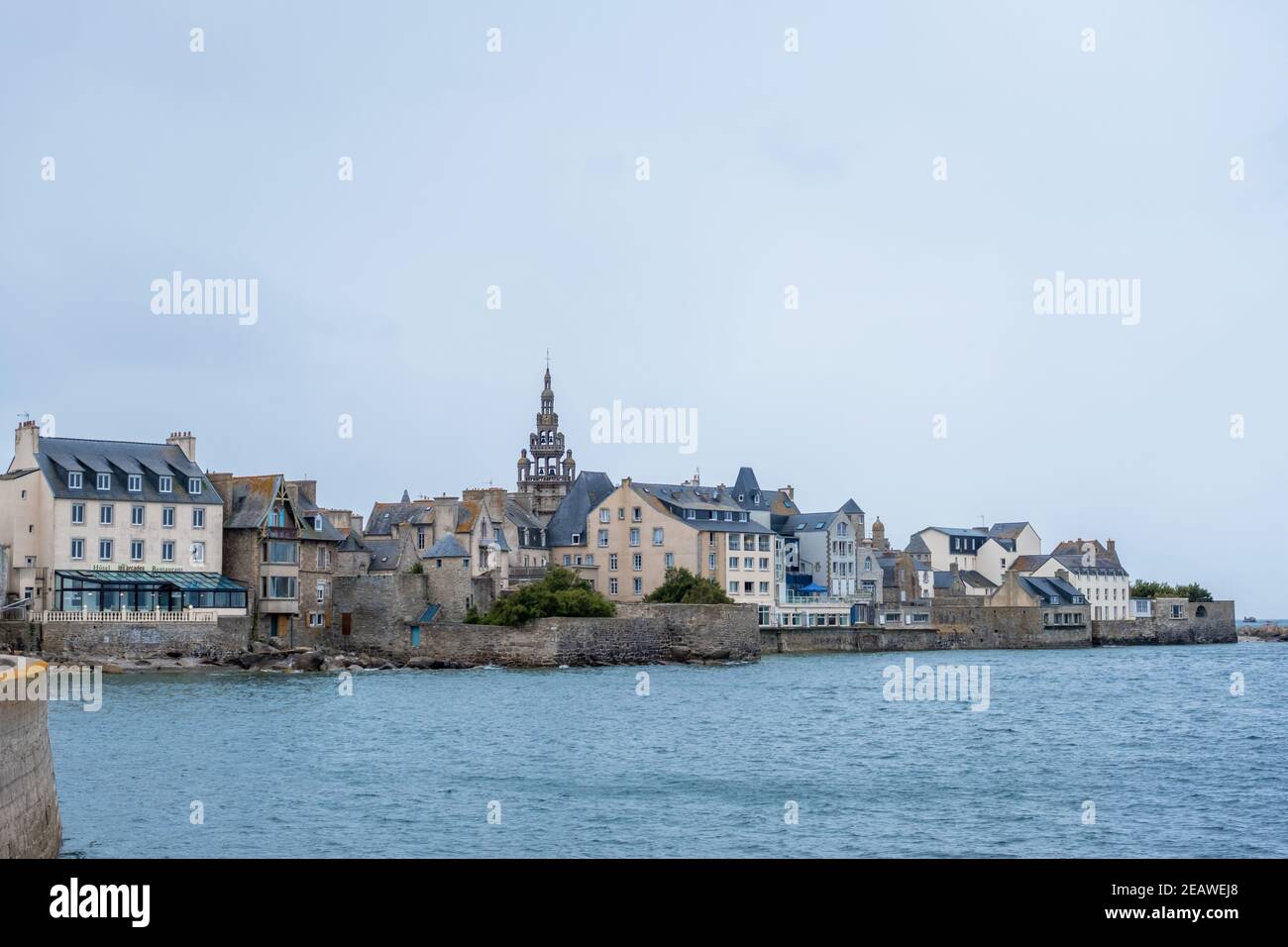Roscoff, France - 28 août 2019 : petite ville fortifiée de Roscoff sur la côte nord de Finistère en Bretagne Banque D'Images