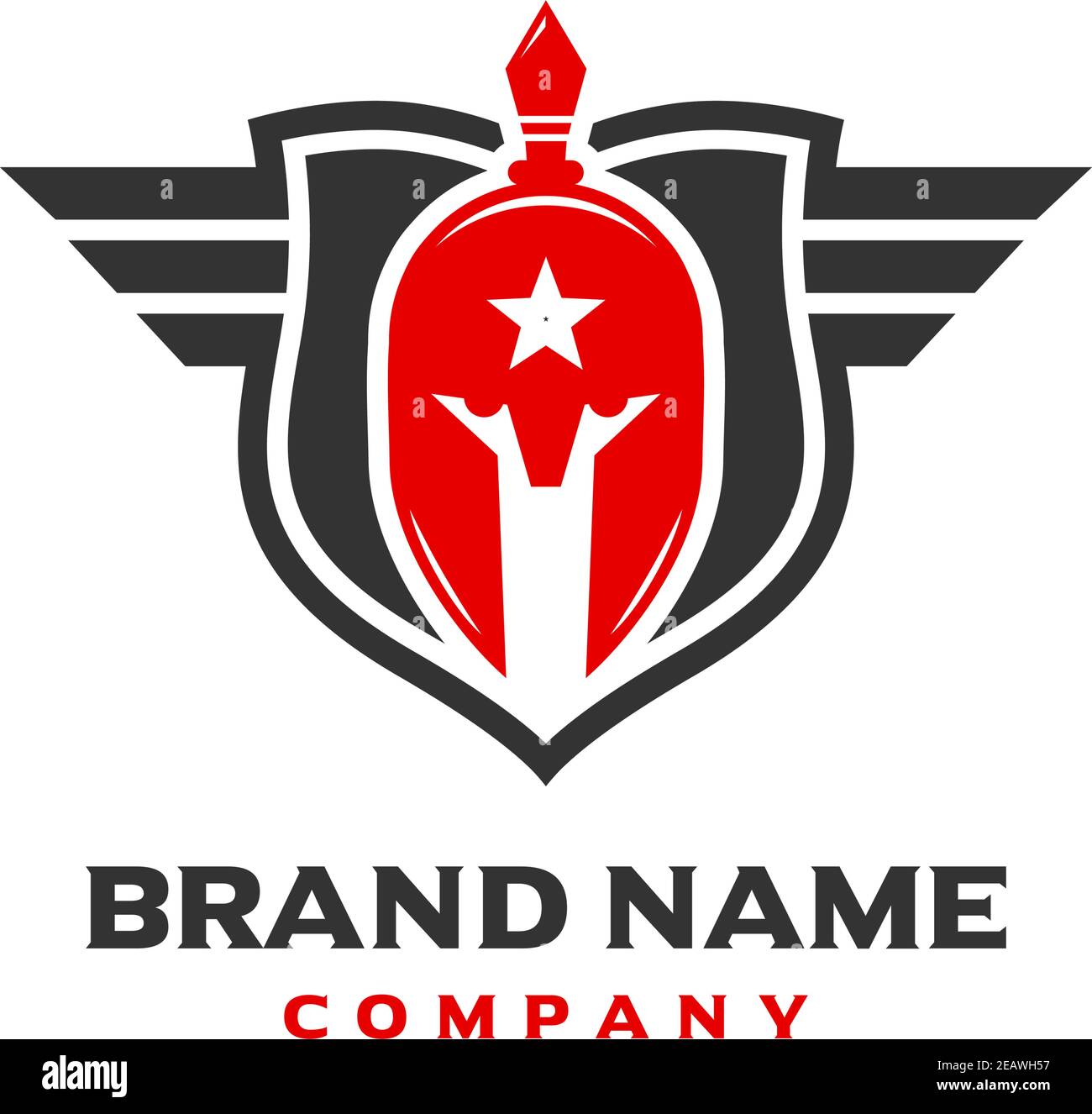Spartan Shield logo concevez votre entreprise Illustration de Vecteur