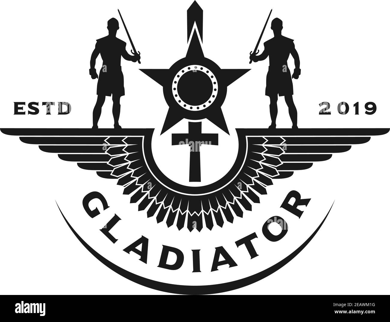 logo gladiator wing concevez votre entreprise Illustration de Vecteur