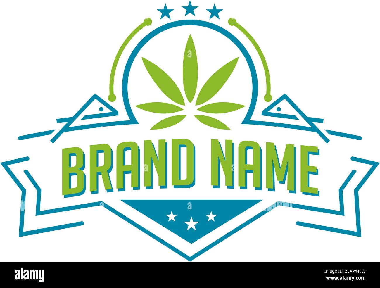 logo de marijuana votre entreprise Illustration de Vecteur