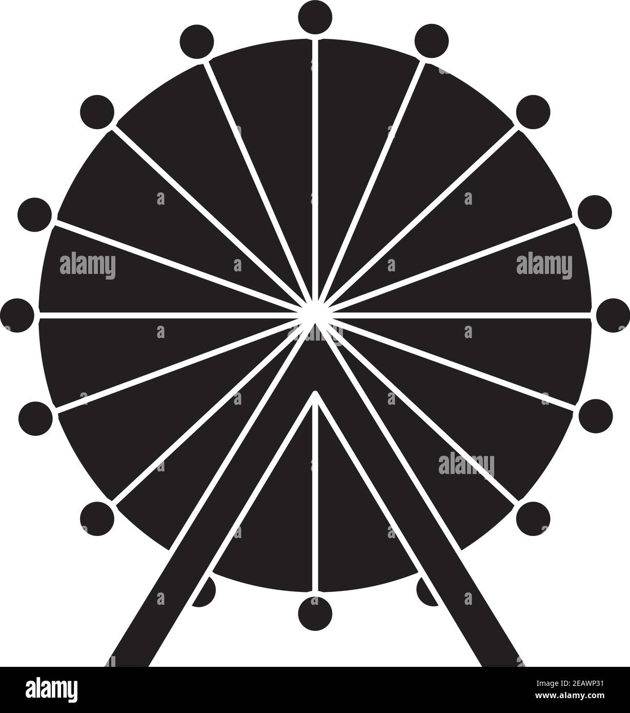 icône de la grande roue sur fond blanc, style de silhouette ...