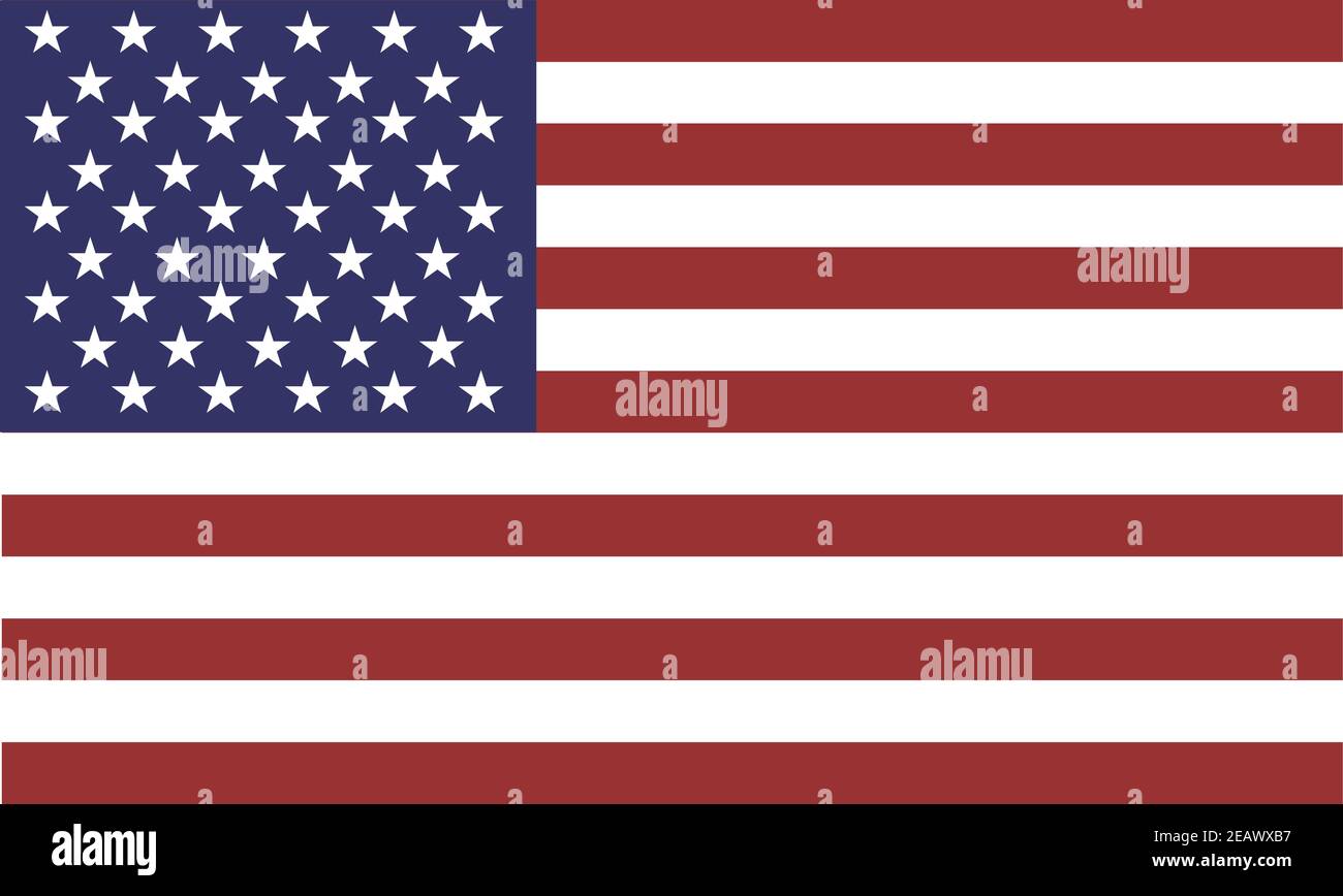 Vecteur American Flag isolé sur fond transparent. 13 rayures et 50 étoiles. Illustration de Vecteur