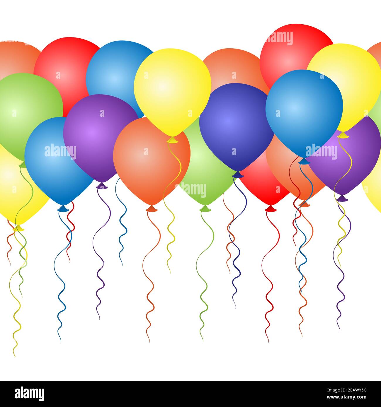 Bordure Sans Couture Des Ballons D Helium Colores Balons D Anniversaire Pour Fetes Et Fetes Isole Sur Fond Blanc Vecteur Image Vectorielle Stock Alamy