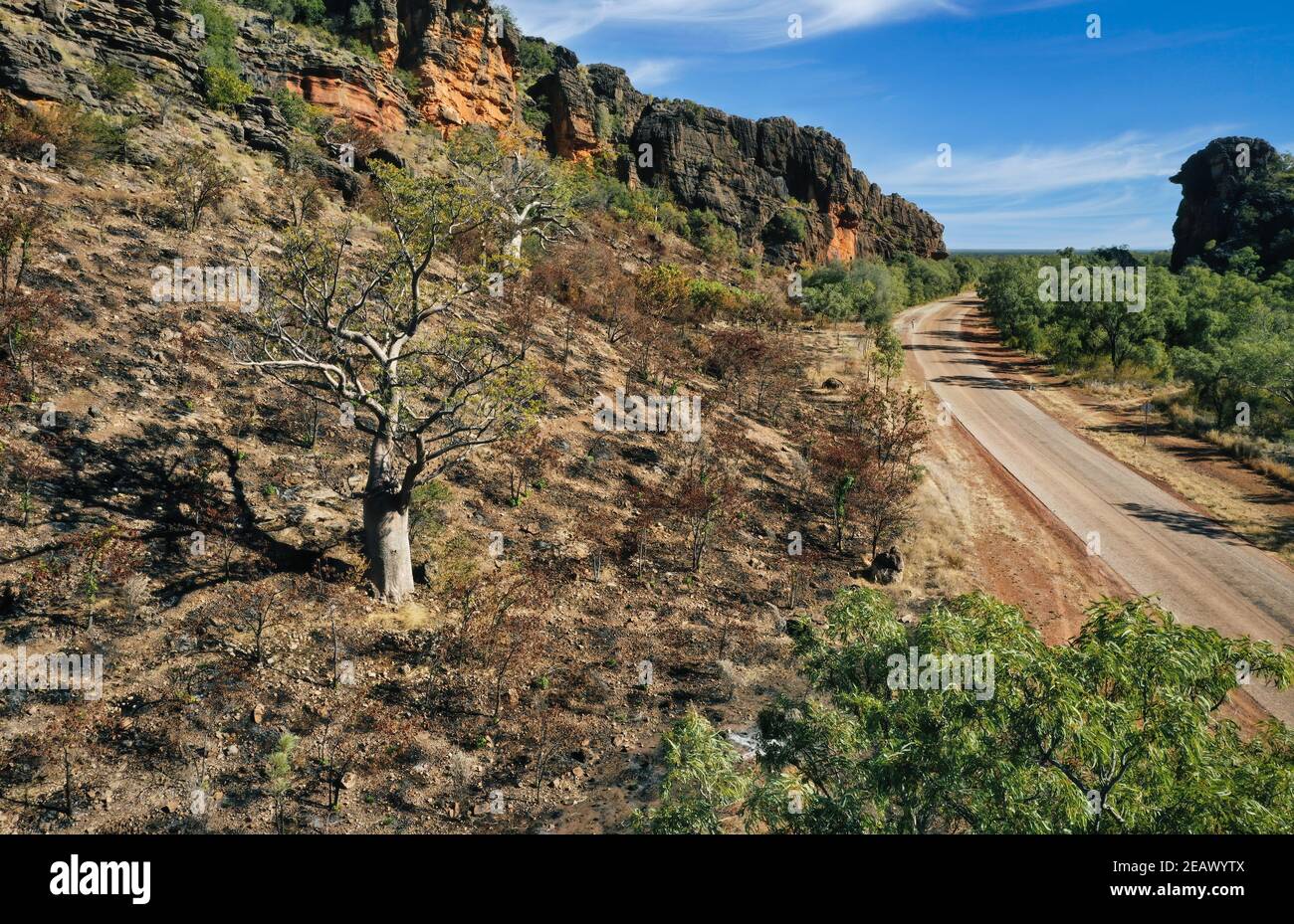 Vue aérienne de Gibb River Road est une route dedans La région des Kimberley en Australie occidentale Banque D'Images