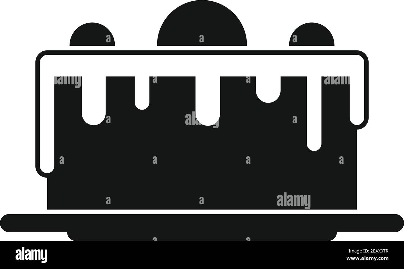 Icône gâteau à la cerise, style simple Illustration de Vecteur