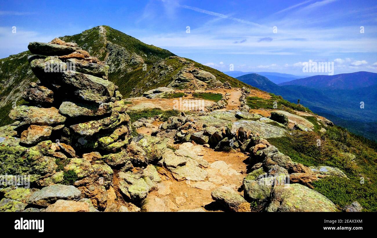 Appalachian Trail le long de Franconia Ridge Banque D'Images