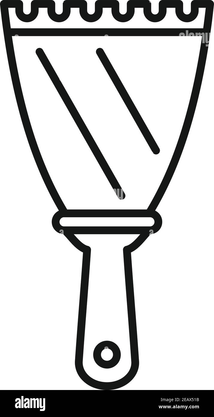 Couteau à mastiquer icône de cloison sèche, style de contour Illustration de Vecteur