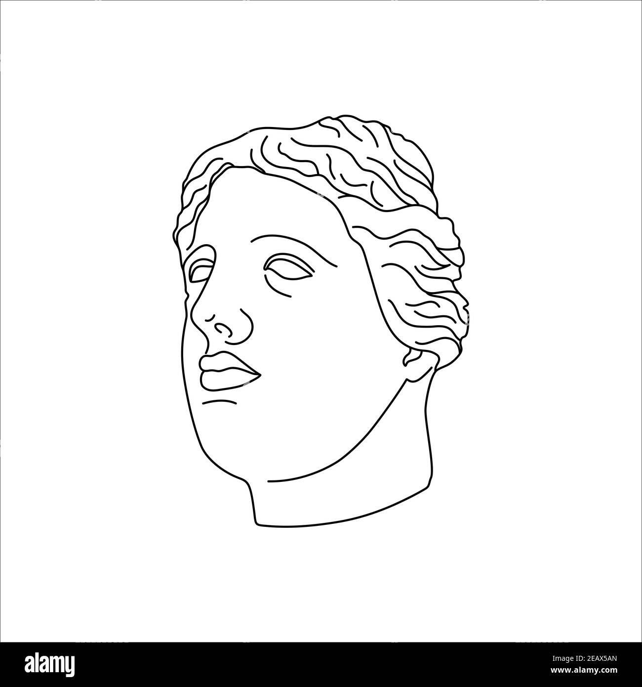 Tête de statue antique dans un style tendance minimaliste. Illustration vectorielle du Dieu grec pour des imprimés sur des t-shirts, des affiches Illustration de Vecteur