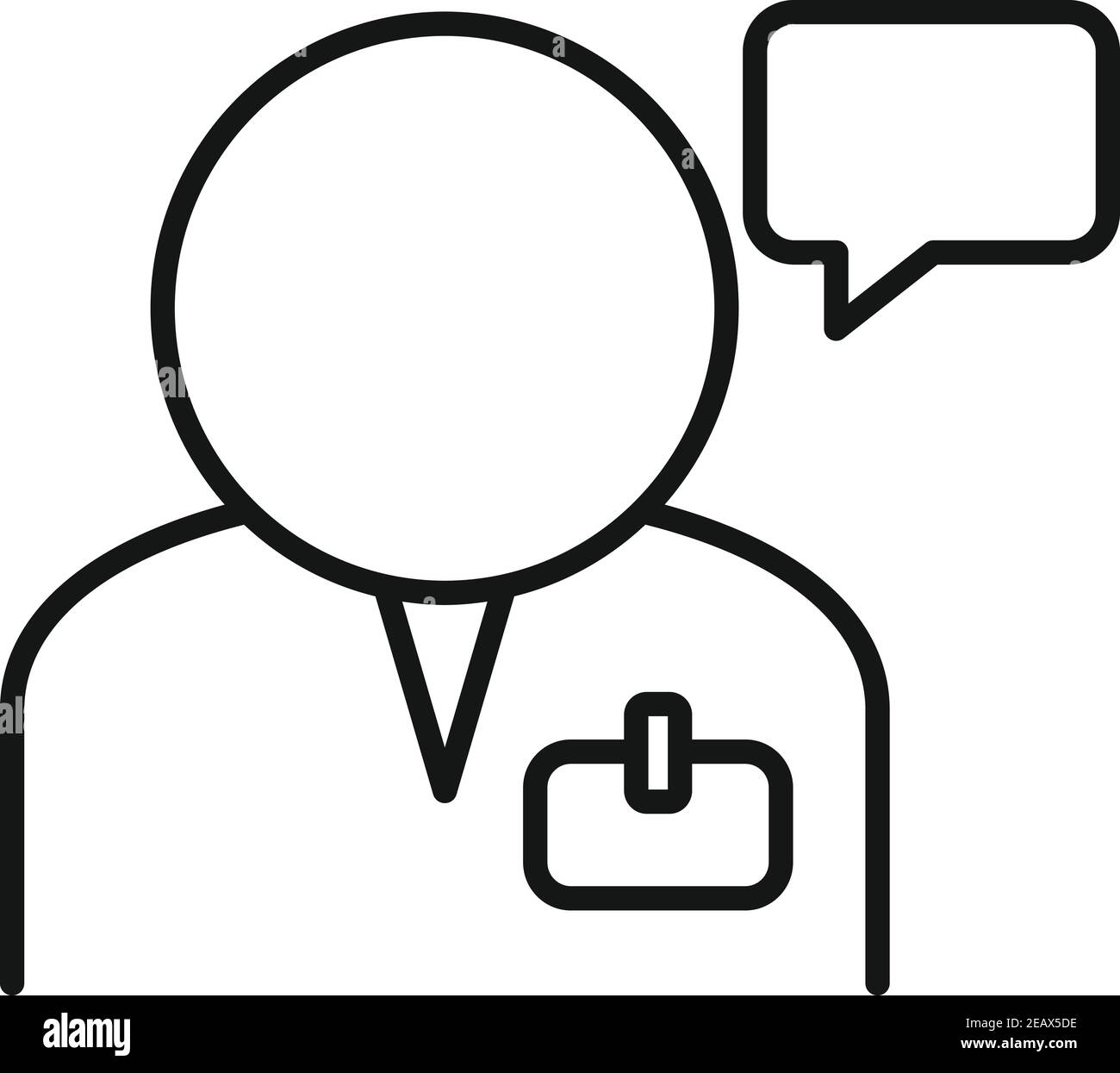 Icône de traducteur homme, style de contour Illustration de Vecteur