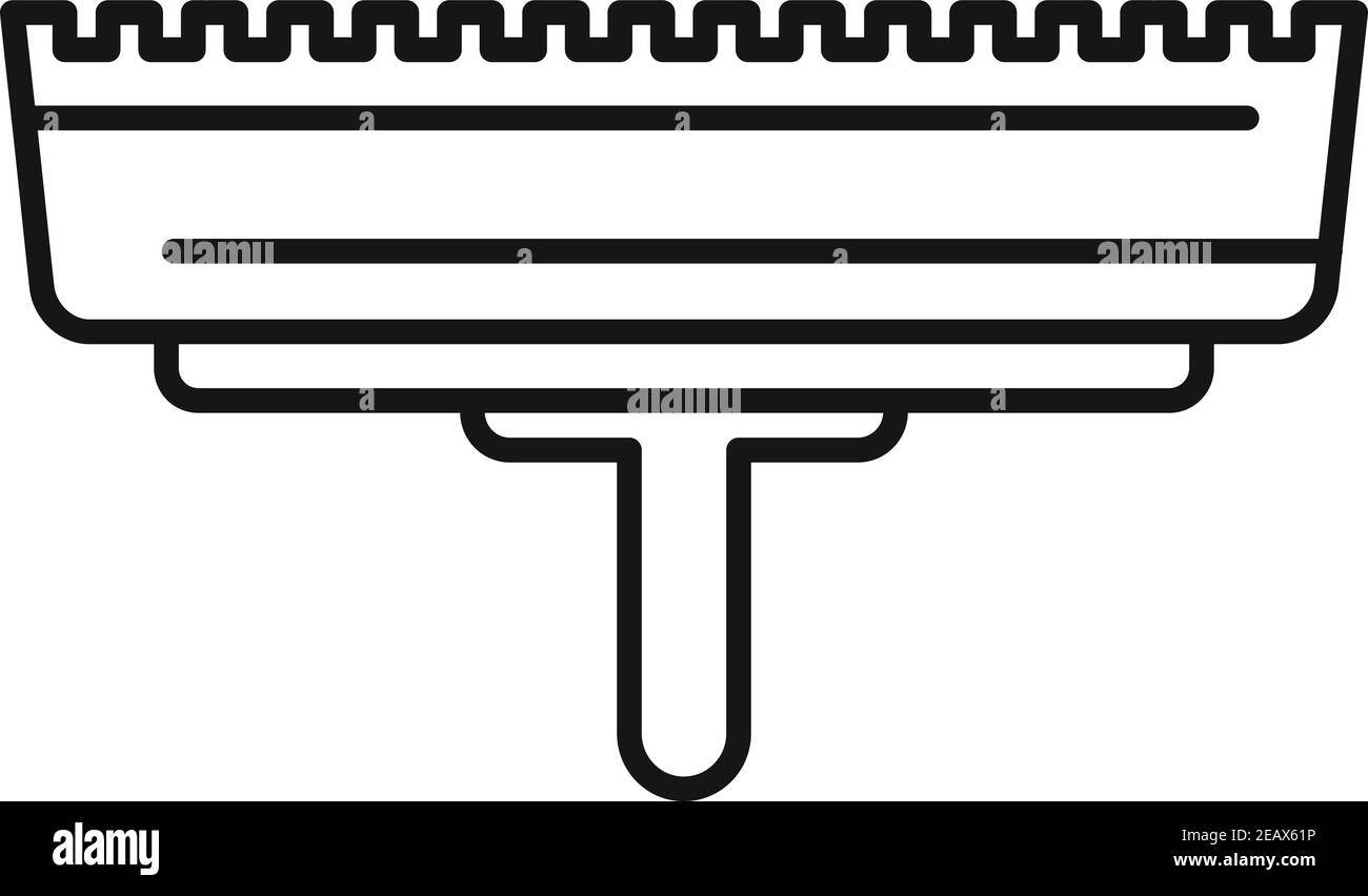 Couteau à mastiquer icône sale, style de contour Illustration de Vecteur