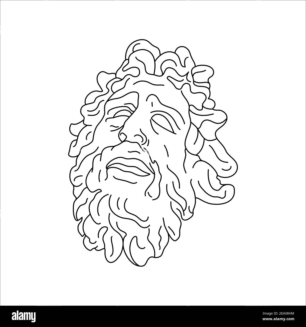 Sculpture antique de Laocoon dans un style très tendance. Illustration vectorielle du Dieu grec pour des imprimés sur des t-shirts Illustration de Vecteur