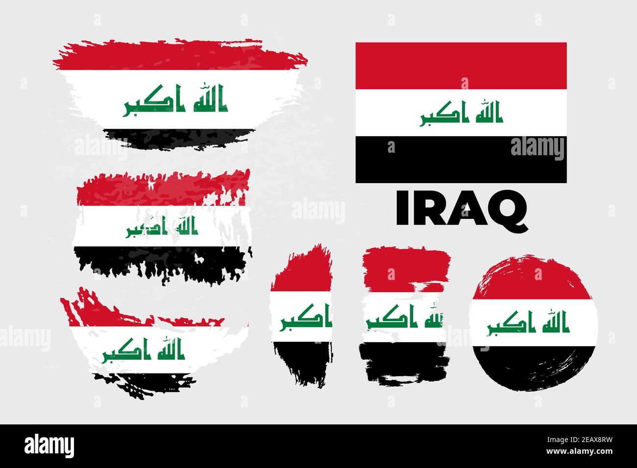 Drapeau de pinceau artistique grungy de l'Irak pays. Bonne journée d'indépendance de l'Irak Illustration de Vecteur