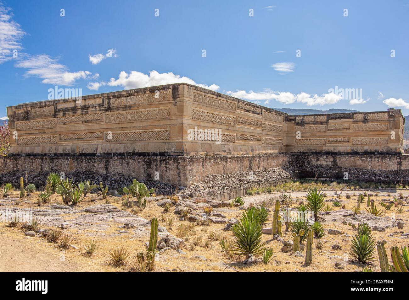 Les ruines de Zapotec de Mitla, SITE classé au patrimoine mondial de l'UNESCO, à Oaxaca, au Mexique Banque D'Images