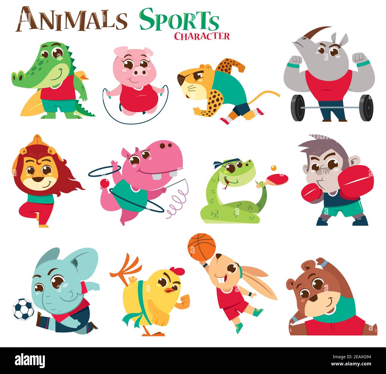 Illustration vectorielle de la caricature du personnage de sports d'animaux. Joueur d'animaux Illustration de Vecteur