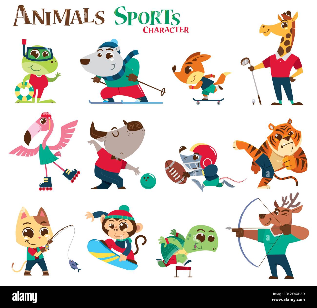 Illustration vectorielle de la caricature du personnage de sports d'animaux. Joueur d'animaux Illustration de Vecteur