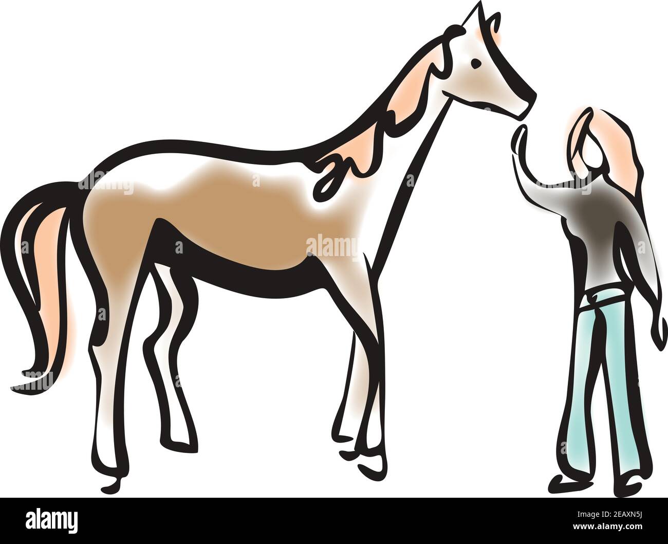 cheval avec des femmes Illustration de Vecteur