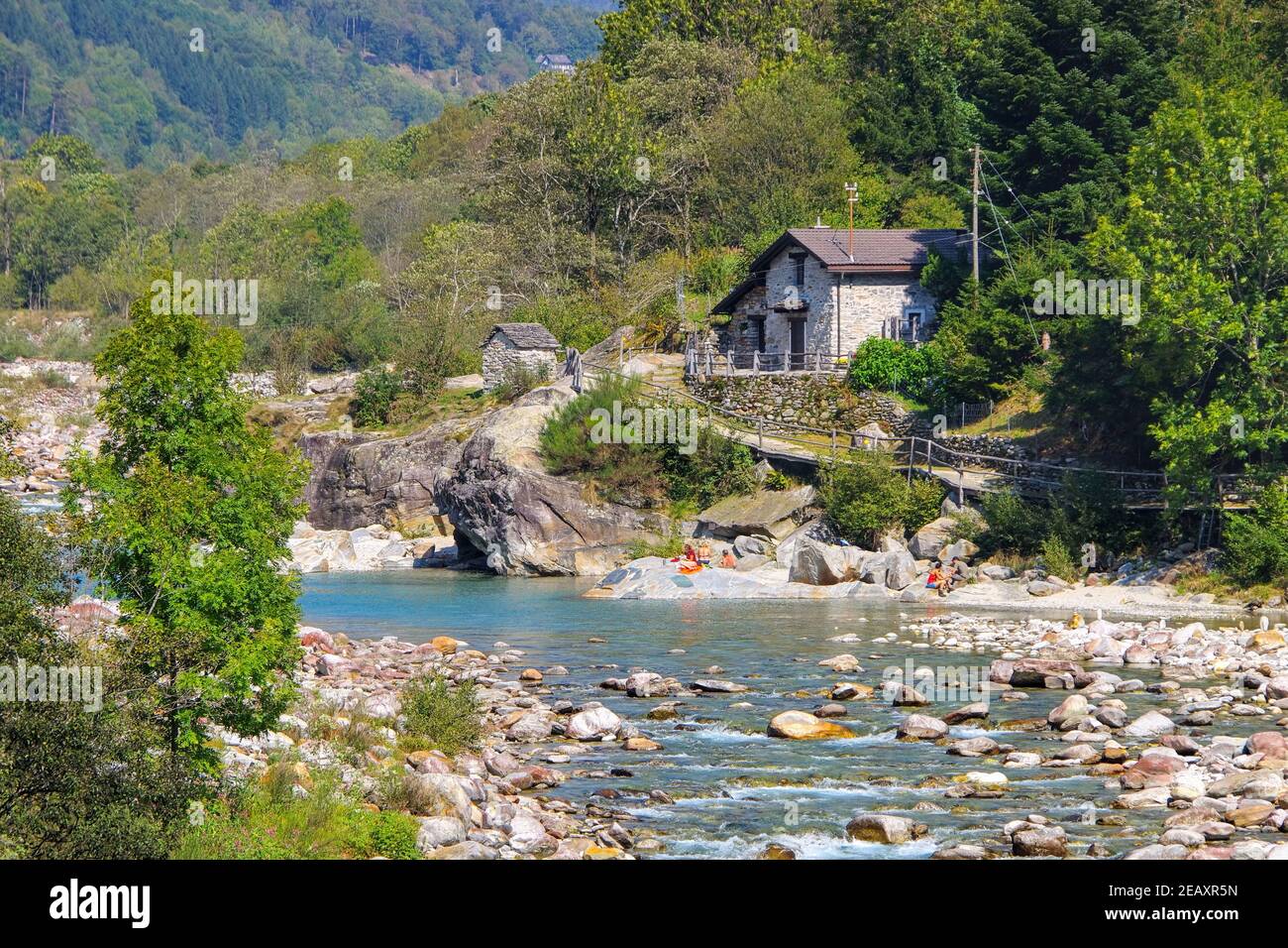 Rivière Verzasca, vallée de la Verzasca, Tessin, Suisse, Europe Banque D'Images
